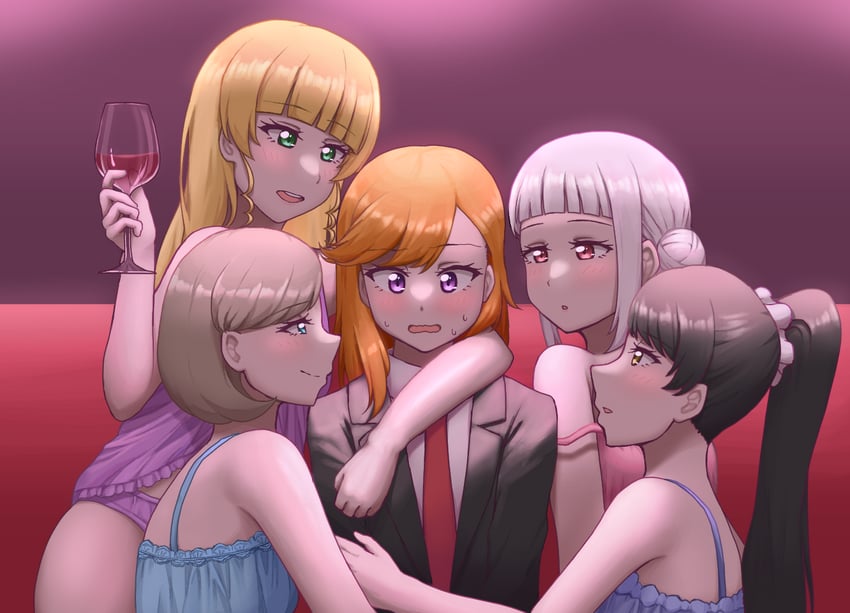 shibuya kanon, tang keke, heanna sumire, arashi chisato, and hazuki ren (love live! and 1 more) drawn by hrud214