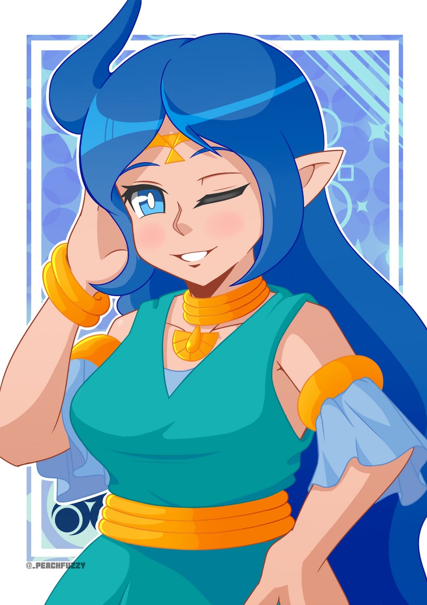nayru (the legend of zelda and 1 more) drawn by peachfuzz_(peachy)
