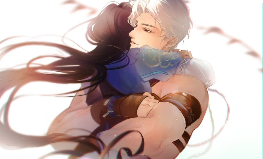 protagonist and sylus (love and deepspace) drawn by ng_ai0