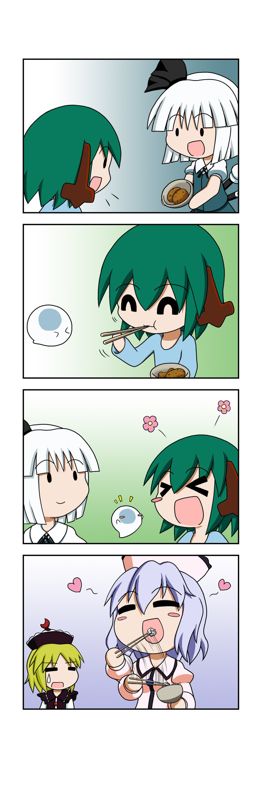 konpaku youmu, kasodani kyouko, lunasa prismriver, and merlin prismriver (touhou) drawn by rakugaki-biyori