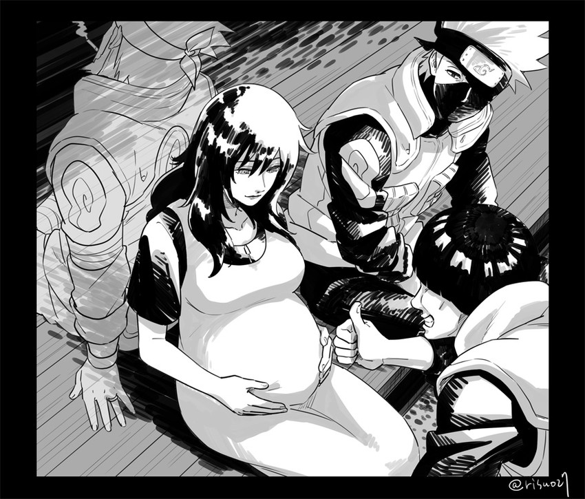 hatake kakashi, sarutobi asuma, yuuhi kurenai, and might guy (naruto and 1 more) drawn by risuo