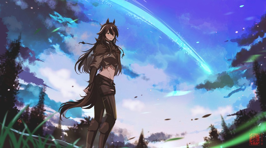 meteor (arknights) drawn by ezraqi