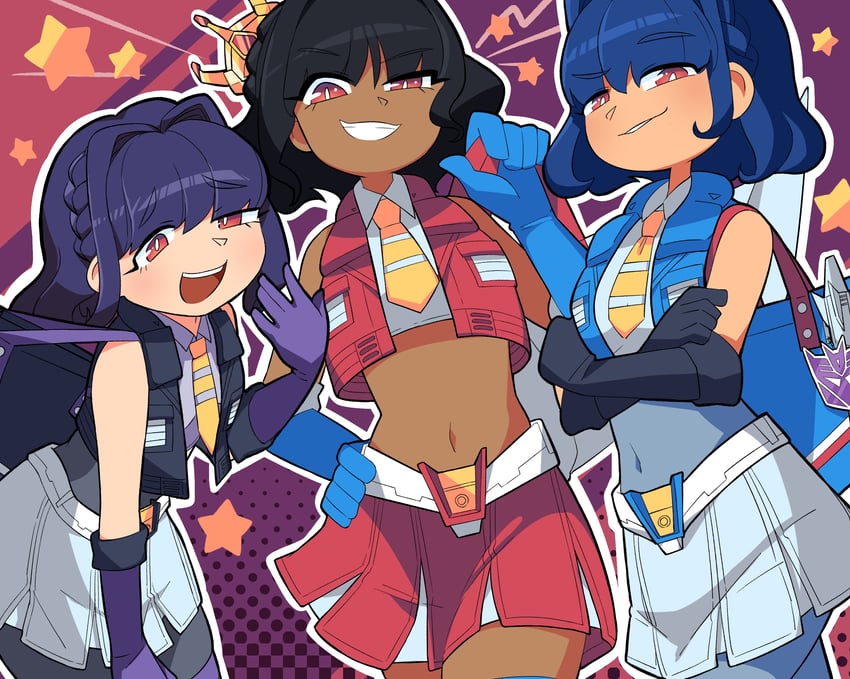 starscream, thundercracker, and skywarp (transformers and 2 more) drawn by pancake-hime
