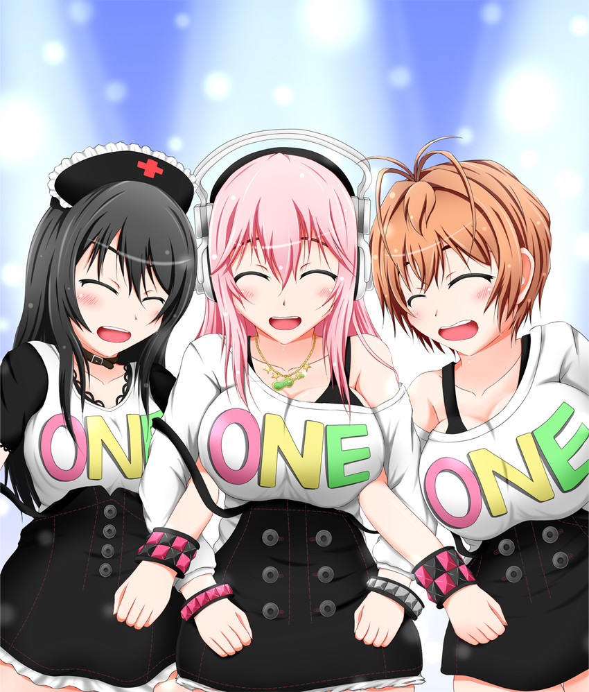 super sonico, watanuki fuuri, and fujimi suzu (nitroplus) drawn by ion_(artist)