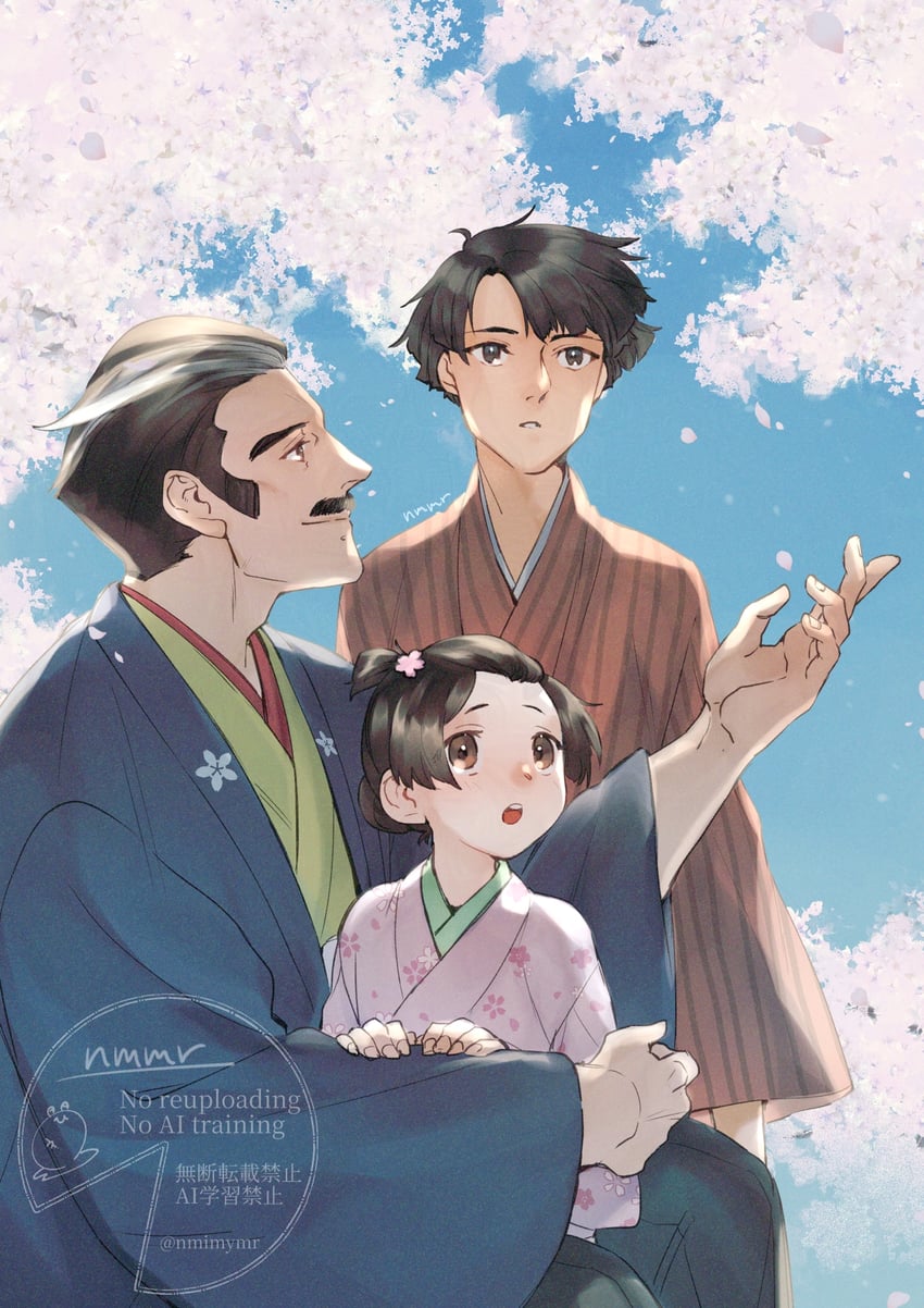kazuma asogi, susato mikotoba, and yujin mikotoba (ace attorney and 1 more) drawn by nmimymr