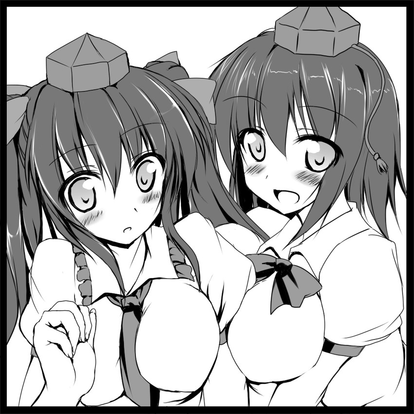 shameimaru aya and himekaidou hatate (touhou) drawn by ryokushiki_(midori-ya)