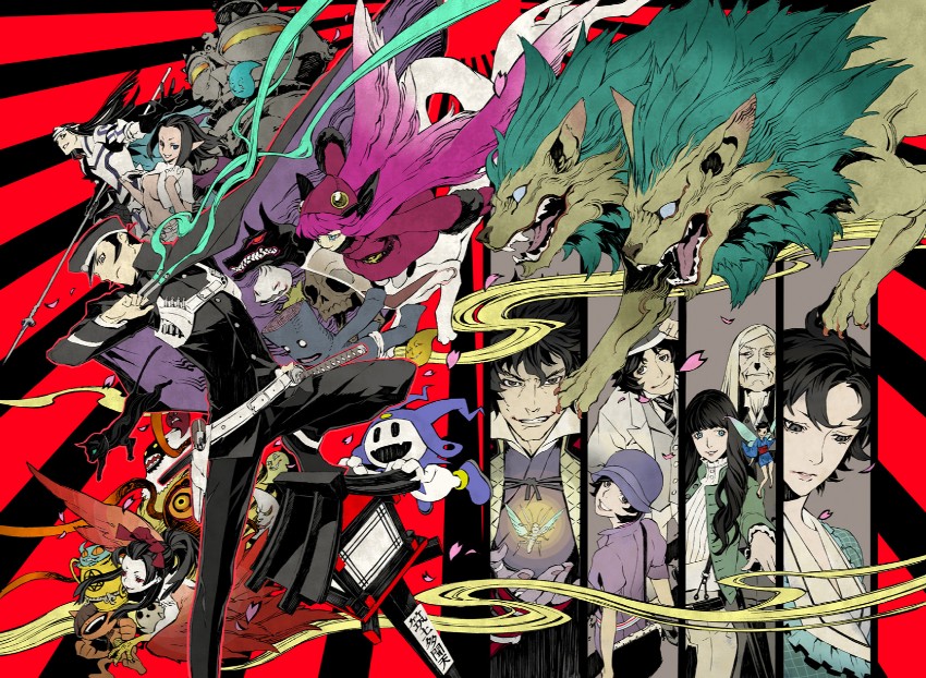 jack frost, kuzunoha raidou, gouto, muu shuwuu, cu chulainn, and 22 more (devil summoner and 1 more) drawn by miwa_shirow