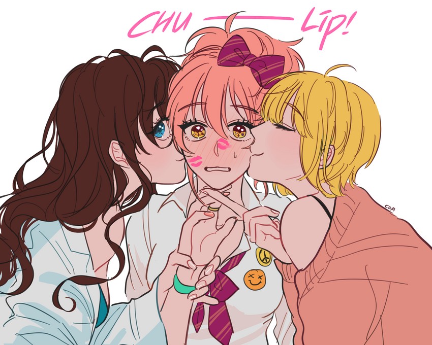 jougasaki mika, ichinose shiki, and miyamoto frederica (idolmaster and 1 more) drawn by com_(com0107)