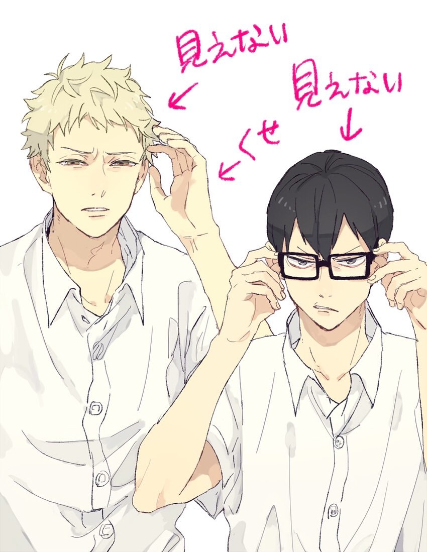 kageyama tobio and tsukishima kei (haikyuu!!) drawn by oriko_potos