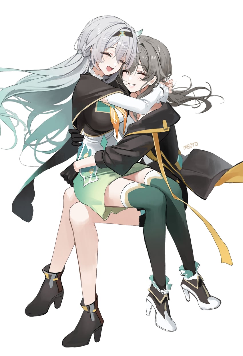 trailblazer, firefly, and stelle (honkai and 1 more) drawn by meoyo