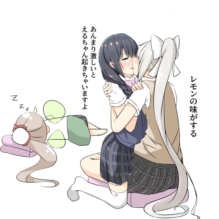 tsukino mito, higuchi kaede, and elu (nijisanji) drawn by banira999