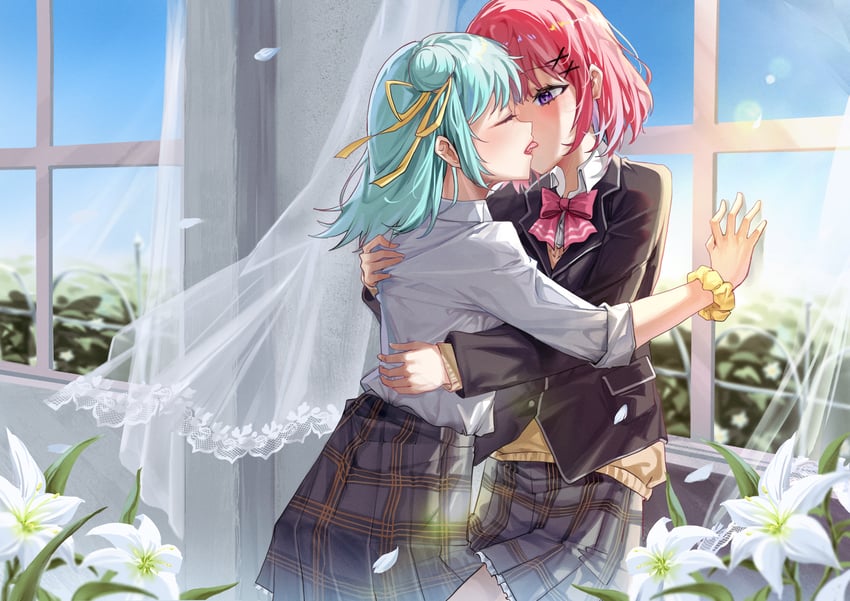 amaori renako and koyanagi kaho (watashi ga koibito ni nareru wake naijan murimuri!) drawn by kinking