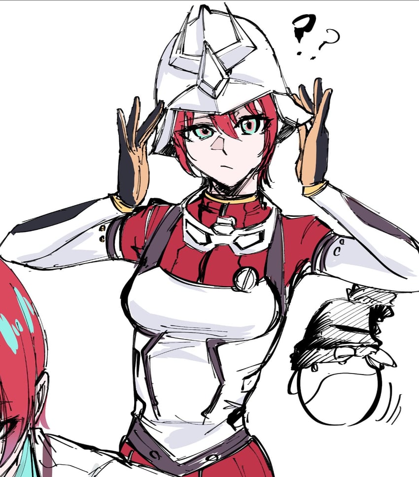 amate yuzuriha, haro, and char aznable (gundam and 2 more) drawn by indoor_gorilla