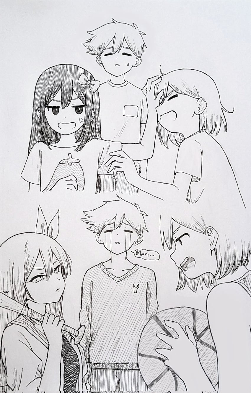 aubrey, kel, hero, and mr. plantegg (omori) drawn by mimn_(kdjgxrt1xt69701)