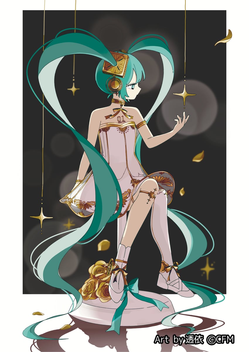 hatsune miku and gramophone miku (vocaloid and 1 more) drawn by sskitaco