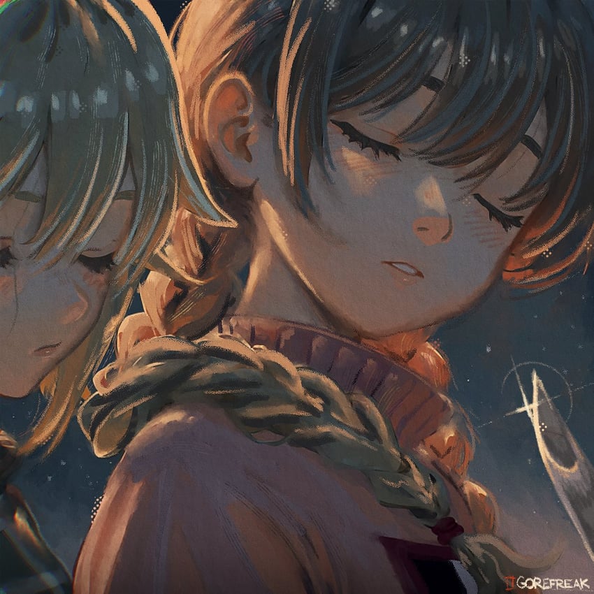 madotsuki and urotsuki (yume nikki and 1 more) drawn by spicyfuse