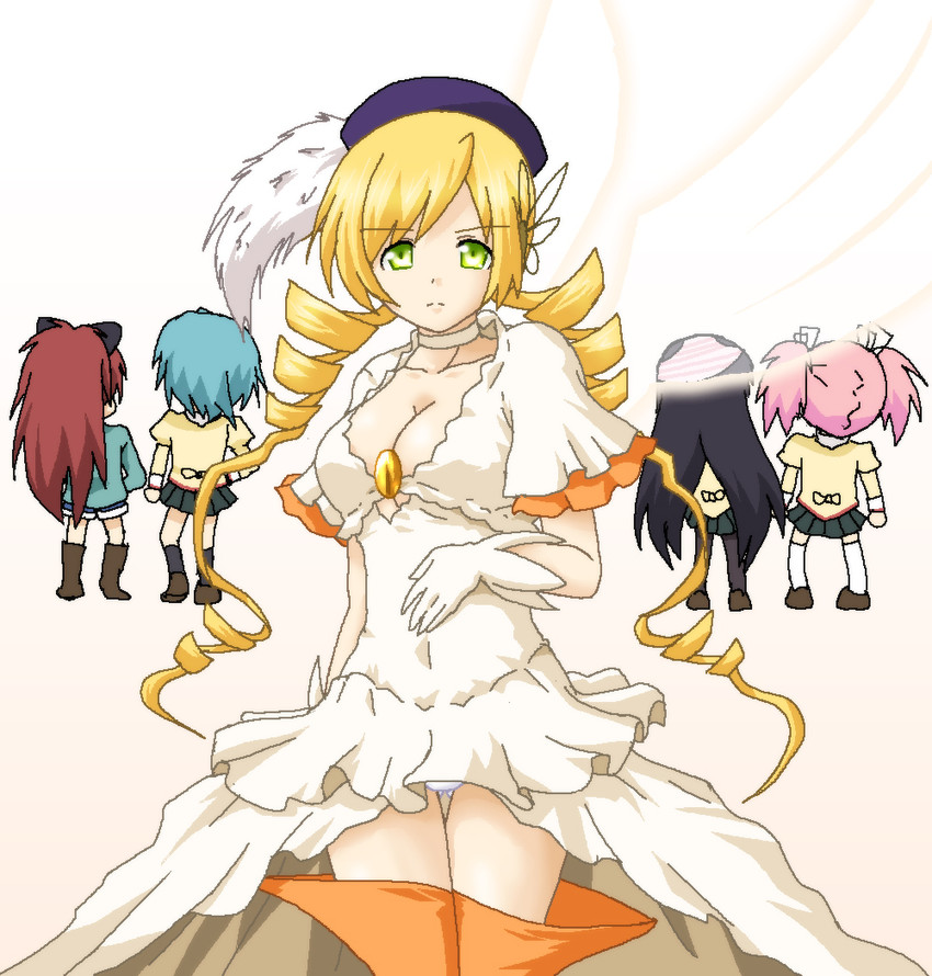 akemi homura, kaname madoka, miki sayaka, sakura kyoko, tomoe mami, and 1 more (mahou shoujo madoka magica) drawn by hayashiya_zankurou