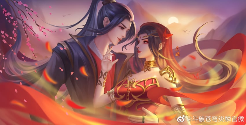 cai lin and xiao yan (doupo cangqiong) drawn by doupo_cangqiong_yan_lin_guan_wei