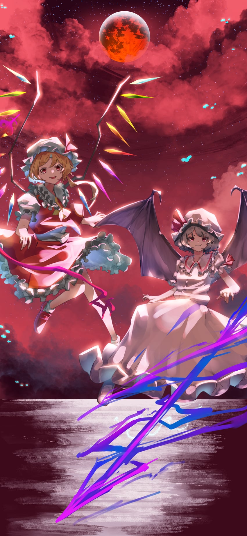 remilia scarlet and flandre scarlet (touhou) drawn by dauchimk_1