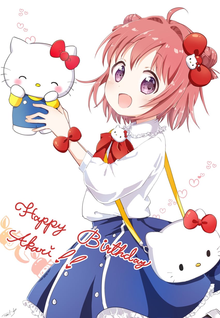 akaza akari and hello kitty (yuruyuri and 2 more) drawn by mearian