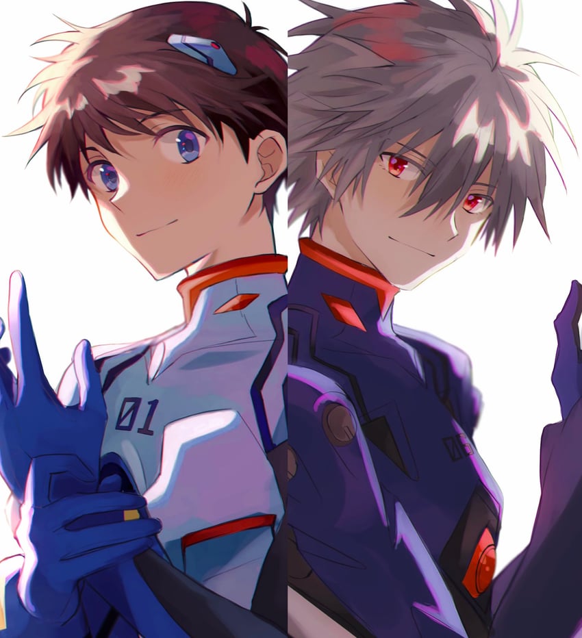 ikari shinji and nagisa kaworu (neon genesis evangelion) drawn by tousok