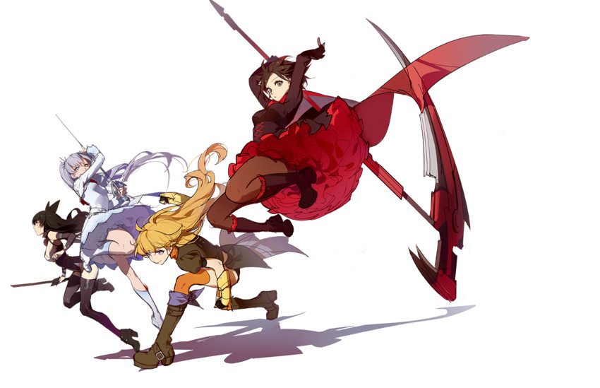 ruby rose, weiss schnee, yang xiao long, and blake belladonna (rwby) drawn by ask_(askzy)