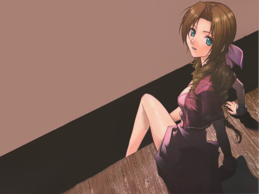 aerith gainsborough (final fantasy and 1 more) drawn by nitta_kumi