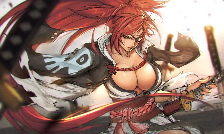baiken (guilty gear and 1 more) drawn by shimetsukage