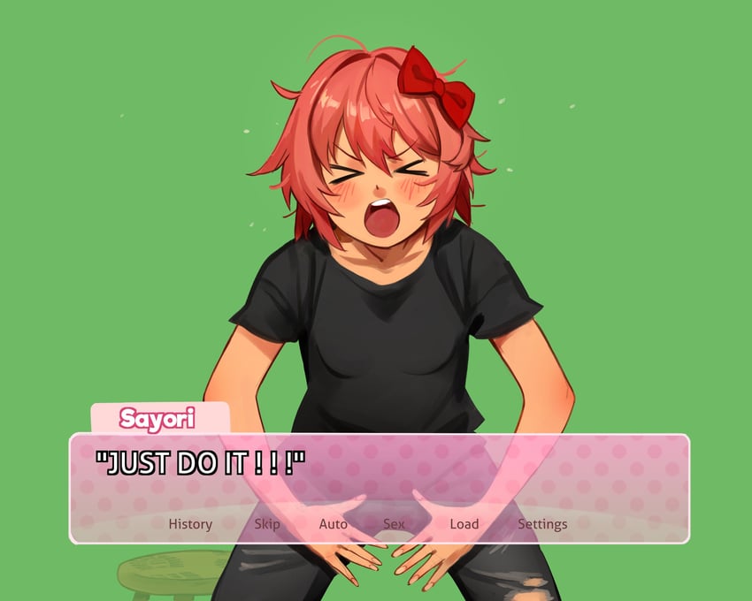 sayori and shia labeouf (doki doki literature club) drawn by khyle.