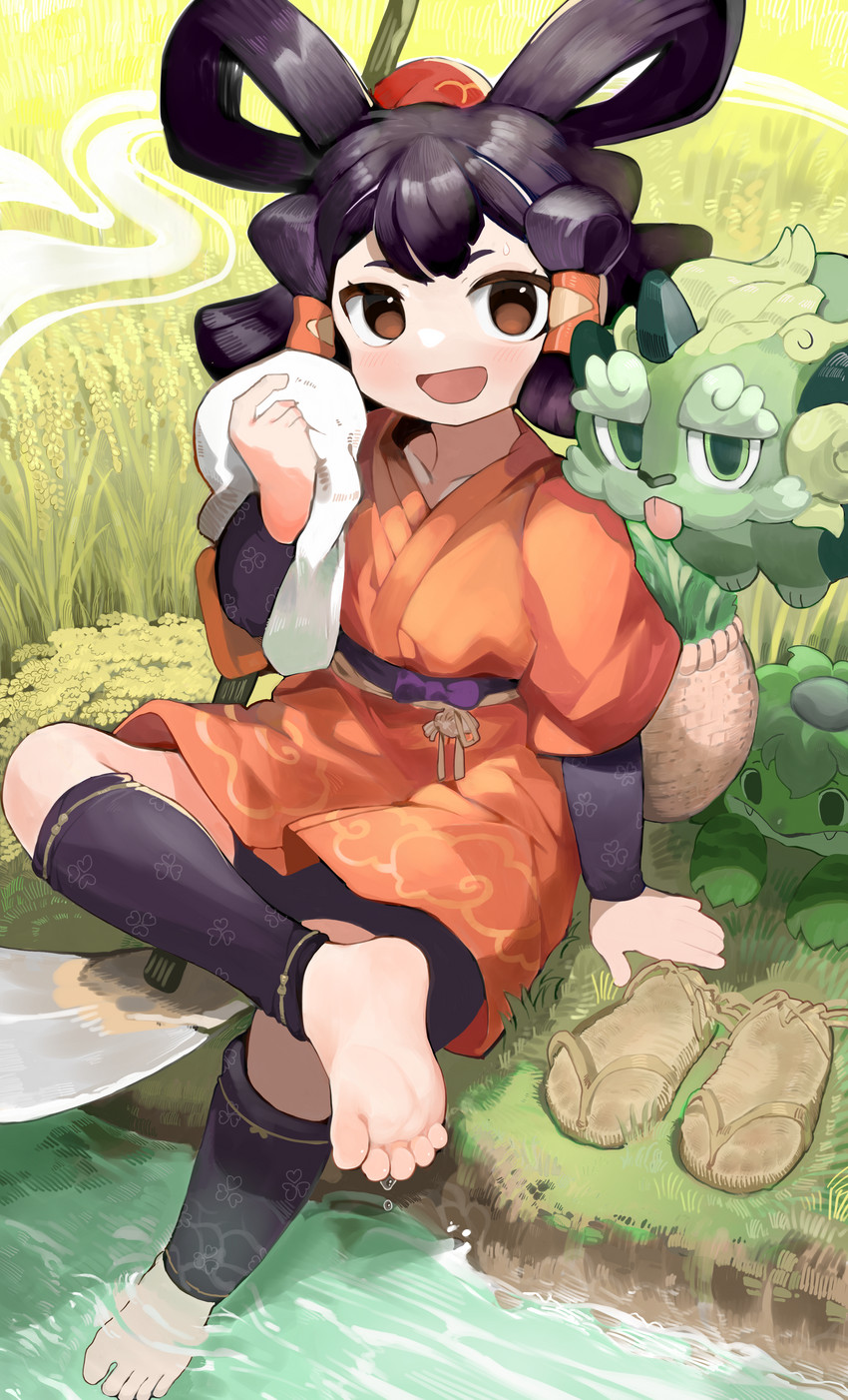 sakuna-hime and tama-jii (tensui no sakuna-hime) drawn by menthako