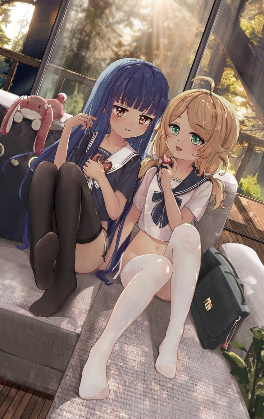 sajo yukimi and yusa kozue (idolmaster and 1 more) drawn by therisnow