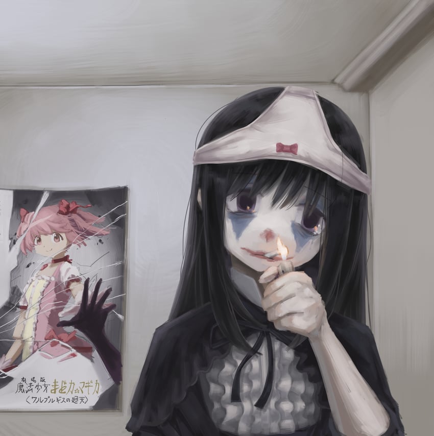 akemi homura and kaname madoka (mahou shoujo madoka magica and 4 more) drawn by diu9you
