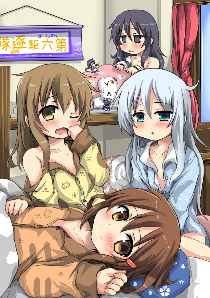 hibiki, inazuma, ikazuchi, akatsuki, fairy, and 1 more (kantai collection) drawn by oshiruko_(uminekotei)