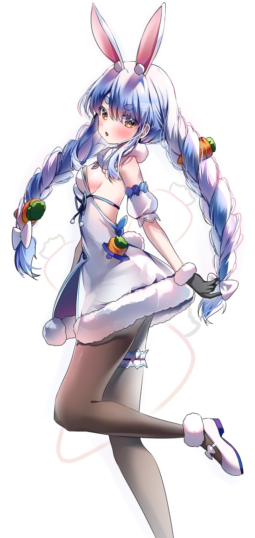 usada pekora and don-chan (hololive) drawn by nyaruin