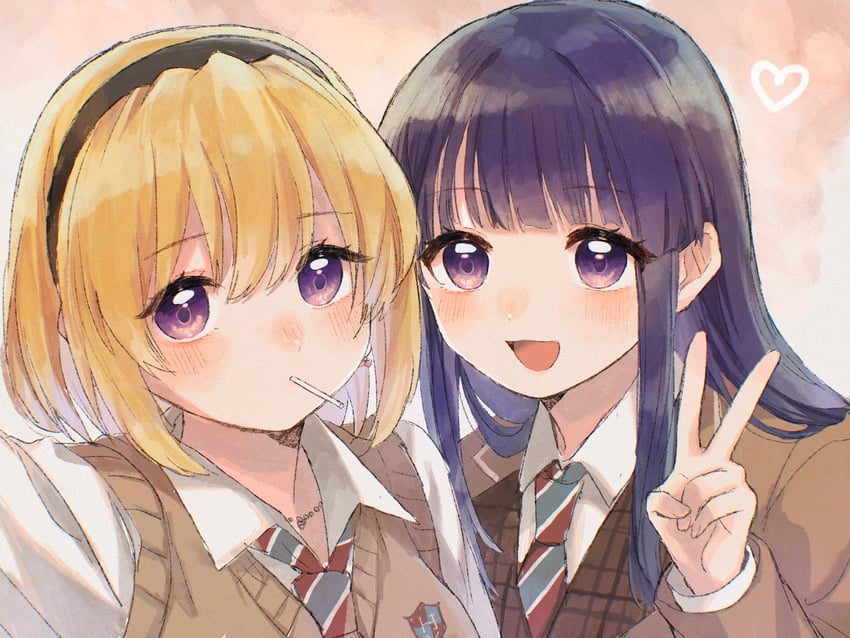 furude rika and houjou satoko (higurashi no naku koro ni) drawn by morisata