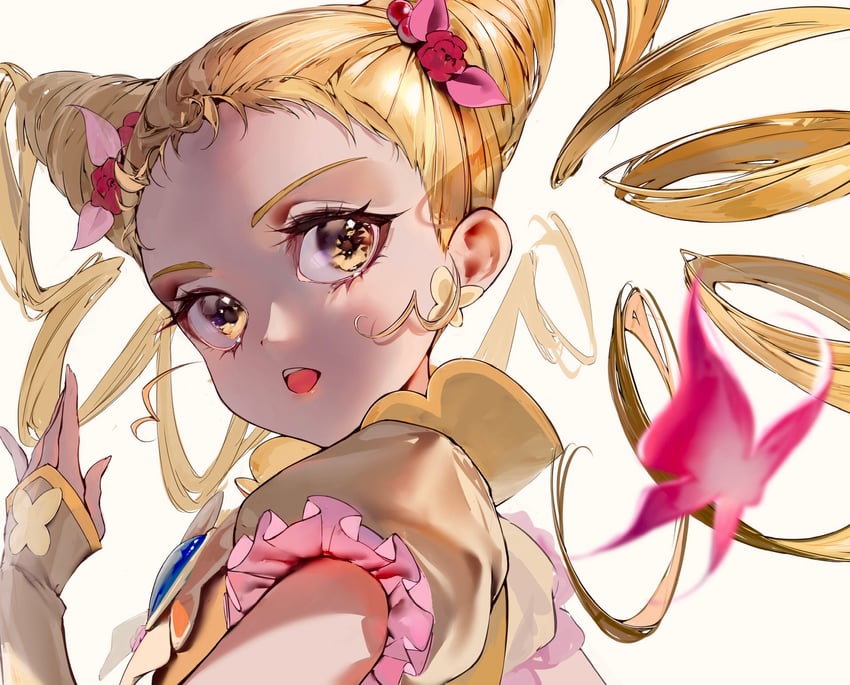 kasugano urara and cure lemonade (precure and 2 more) drawn by mv_pxn
