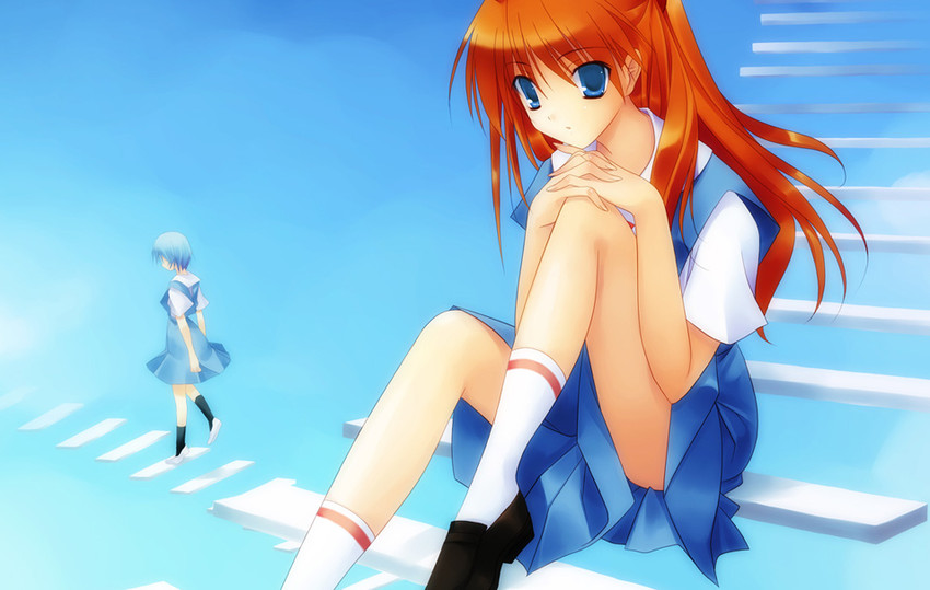 souryuu asuka langley and ayanami rei (neon genesis evangelion) drawn by toranosuke