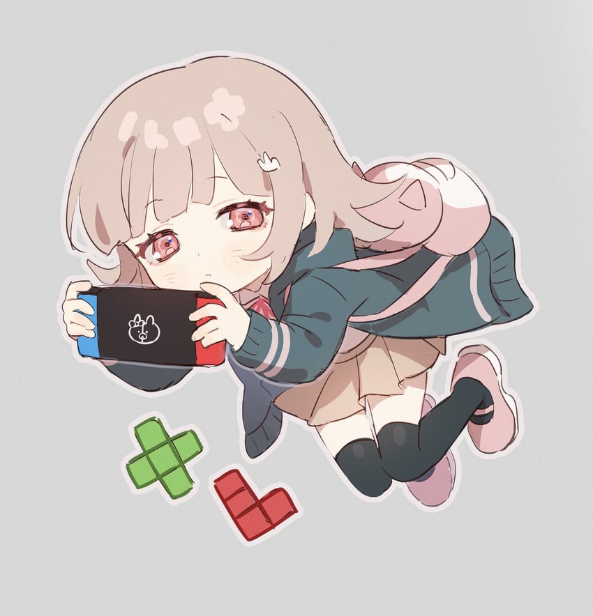 nanami chiaki (danganronpa and 1 more) drawn by io_(sinking=carousel)