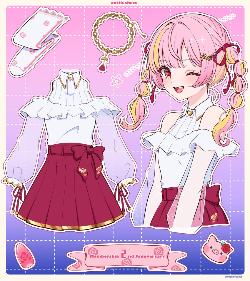 rosemi lovelock and rosebud (nijisanji and 1 more) drawn by mugimugigo
