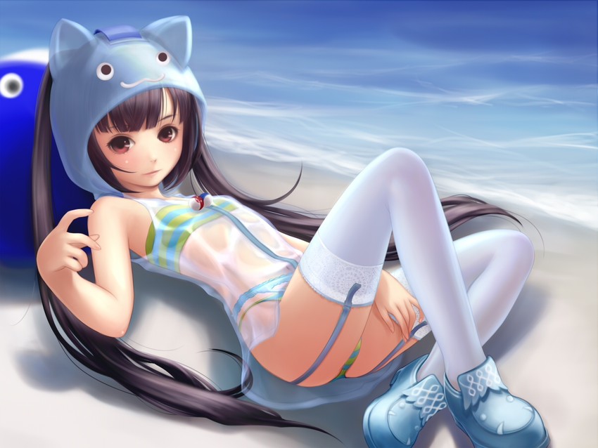 Young pantyhose anime bikini