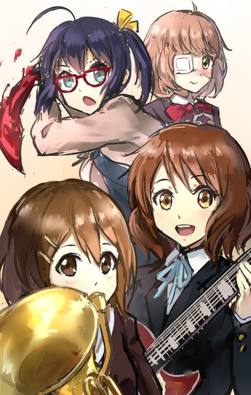 hirasawa yui, oumae kumiko, takanashi rikka, and kuriyama mirai (k-on! and 4 more) drawn by ttc