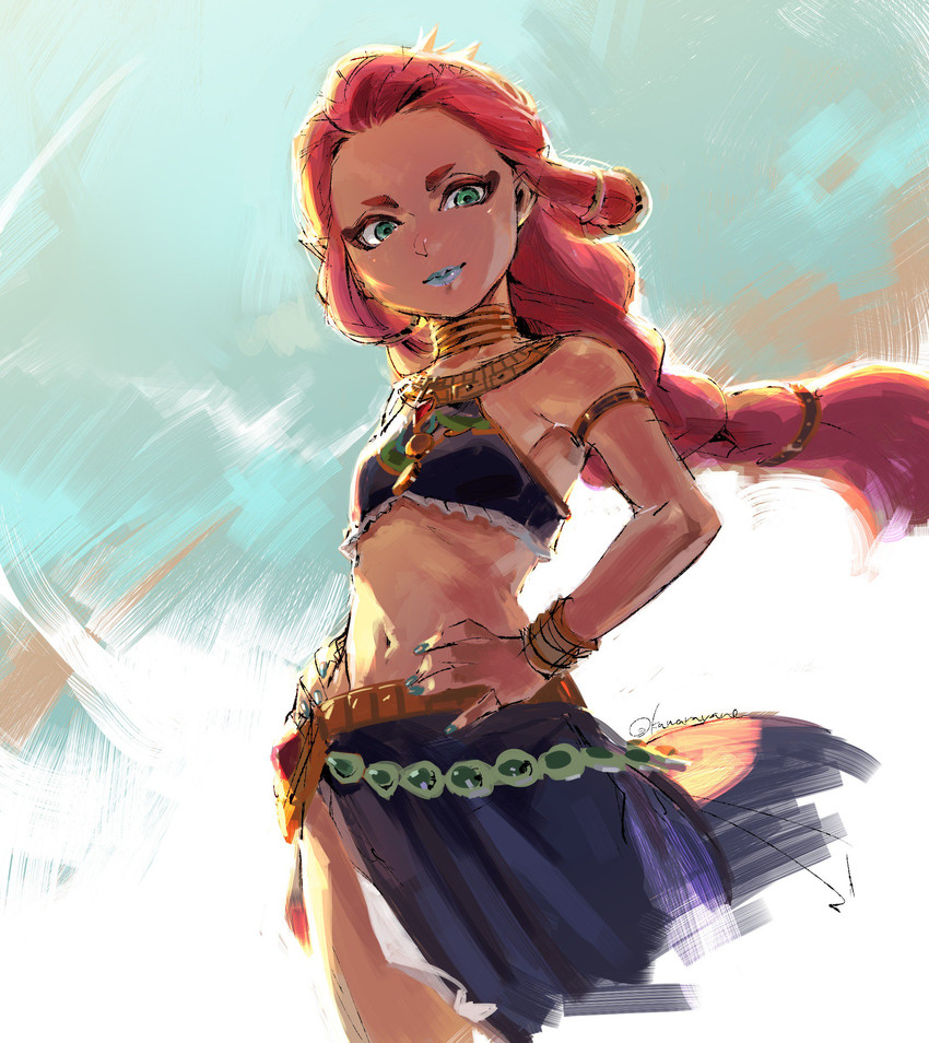 riju (the legend of zelda and 1 more) drawn by kawarayane
