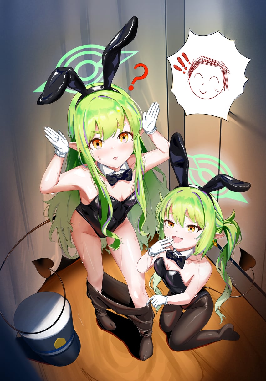 sensei, doodle sensei, hikari, and nozomi (blue archive) drawn by jaby_(pixiv_71986858)