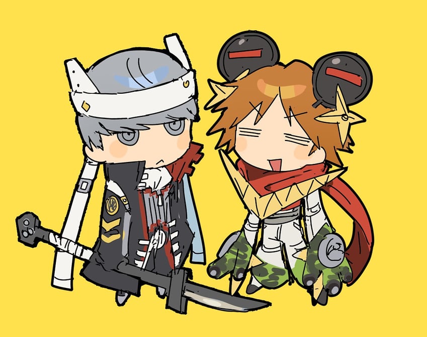narukami yu, hanamura yousuke, izanagi, and jiraiya (persona and 1 more) drawn by nt_26