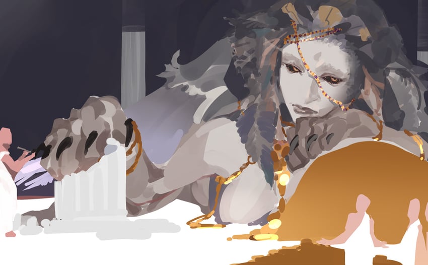 sphinx (dragon's dogma and 1 more) drawn by pydiyudie