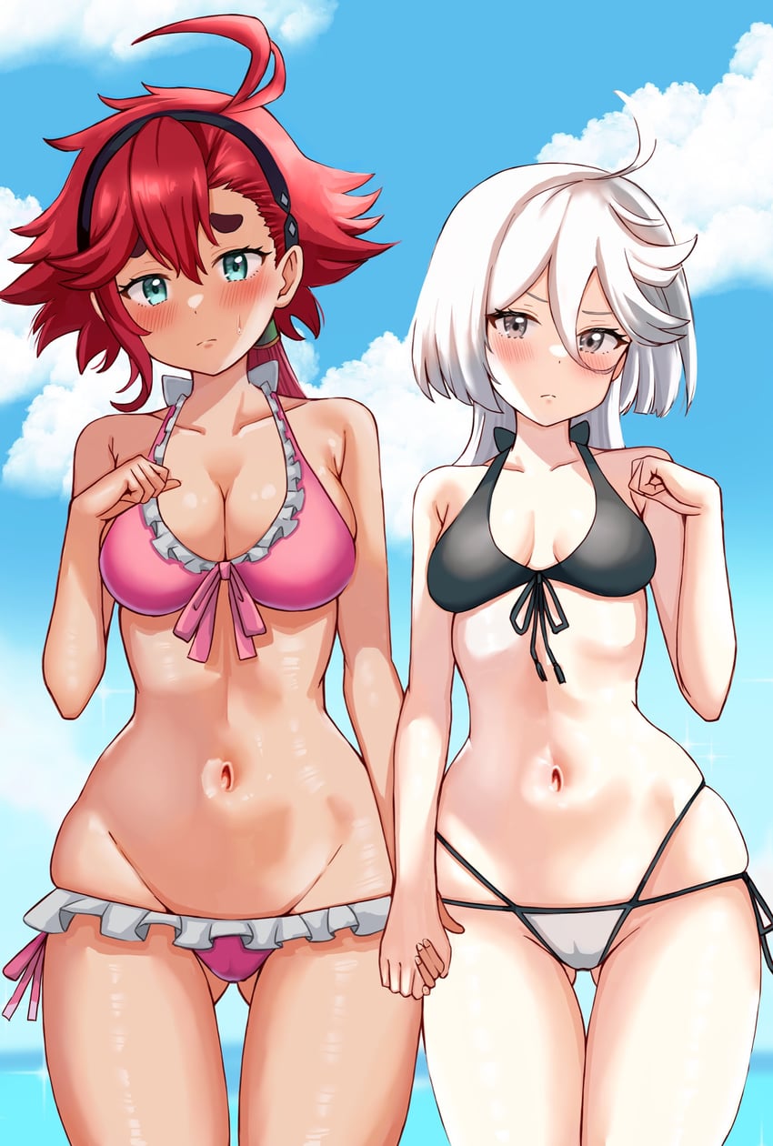 suletta mercury and miorine rembran (gundam and 1 more) drawn by nootomo