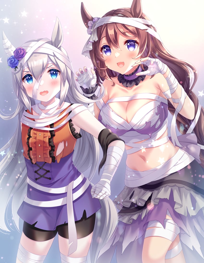 super creek and tamamo cross (umamusume) drawn by shizuki_aya