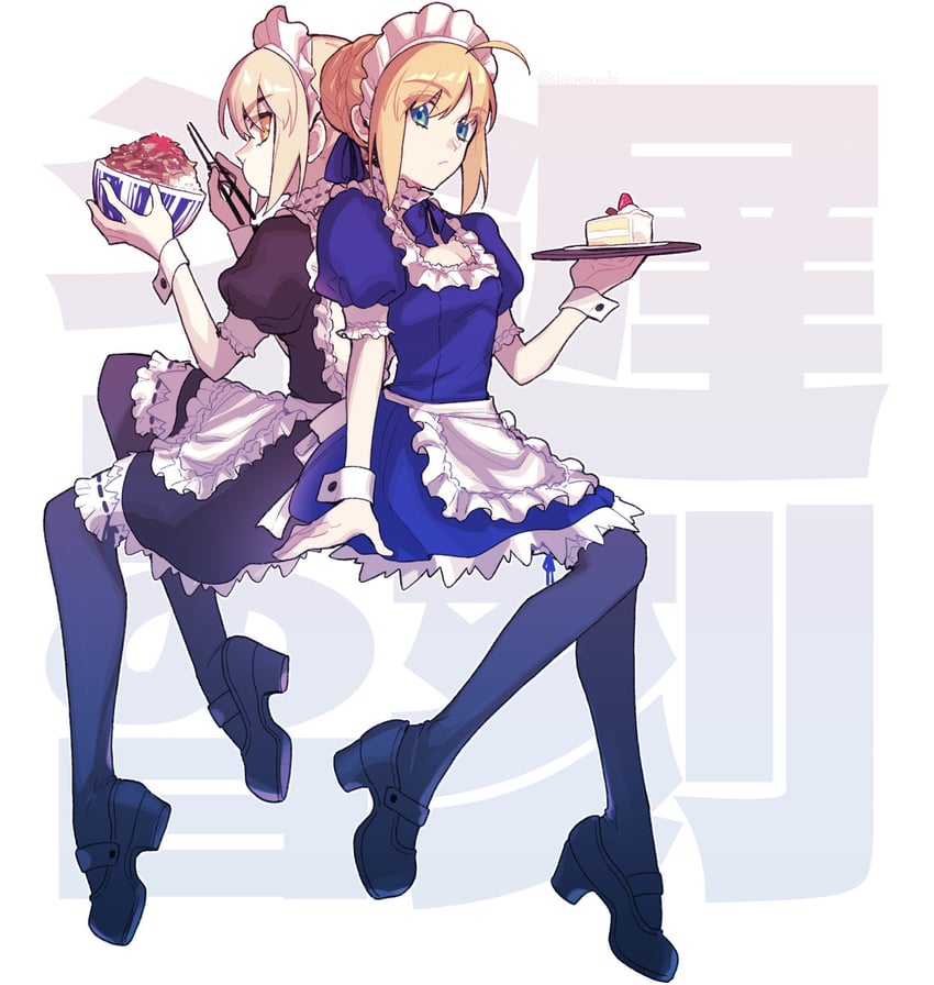 artoria pendragon, saber, and saber alter (fate and 2 more) drawn by shayubi