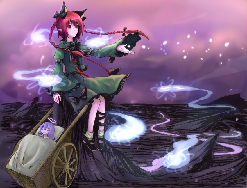 kaenbyou rin and zombie fairy (touhou) drawn by beichen_xiaobei