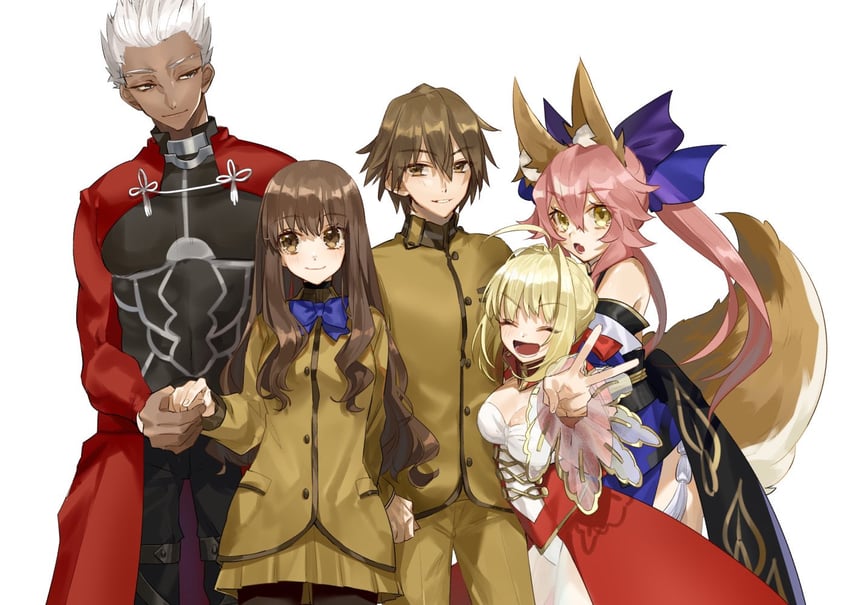 tamamo, nero claudius, tamamo no mae, archer, and kishinami hakuno (fate and 1 more) drawn by hino_hinako